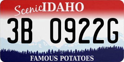 ID license plate 3B0922G