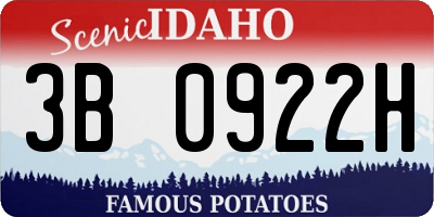 ID license plate 3B0922H