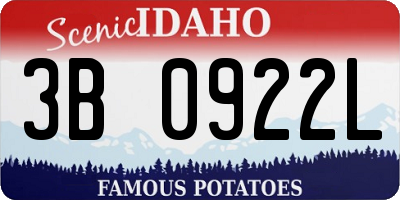 ID license plate 3B0922L