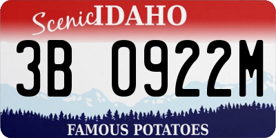 ID license plate 3B0922M