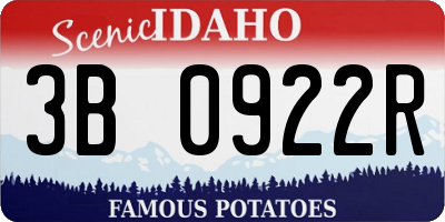 ID license plate 3B0922R