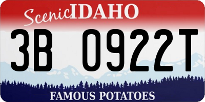 ID license plate 3B0922T