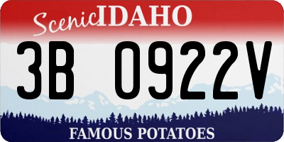 ID license plate 3B0922V