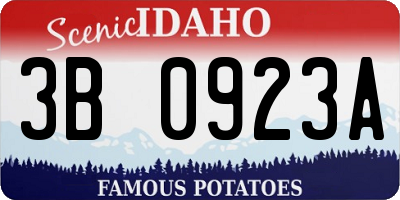 ID license plate 3B0923A