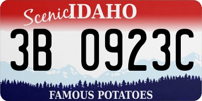 ID license plate 3B0923C