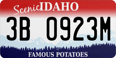 ID license plate 3B0923M