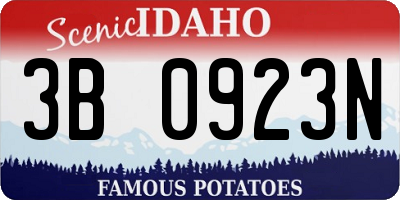 ID license plate 3B0923N