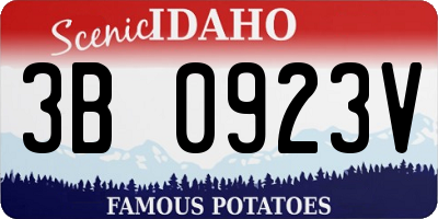 ID license plate 3B0923V