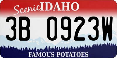 ID license plate 3B0923W