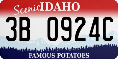ID license plate 3B0924C