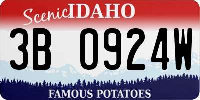 ID license plate 3B0924W