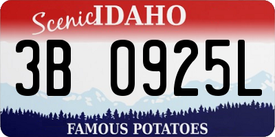 ID license plate 3B0925L