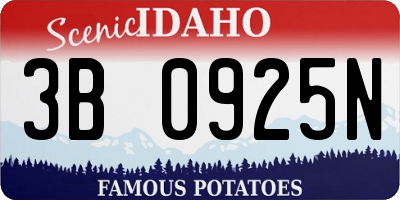 ID license plate 3B0925N