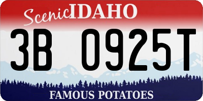 ID license plate 3B0925T