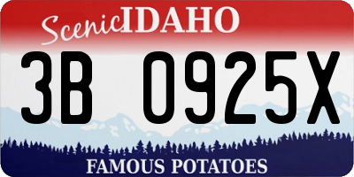 ID license plate 3B0925X