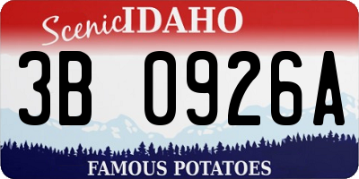 ID license plate 3B0926A