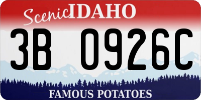 ID license plate 3B0926C