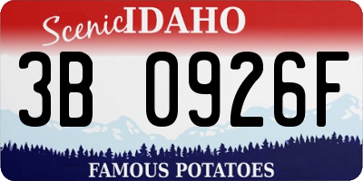 ID license plate 3B0926F