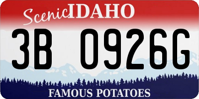 ID license plate 3B0926G