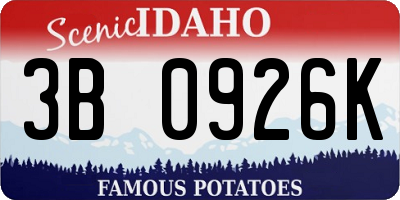 ID license plate 3B0926K
