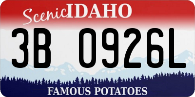 ID license plate 3B0926L