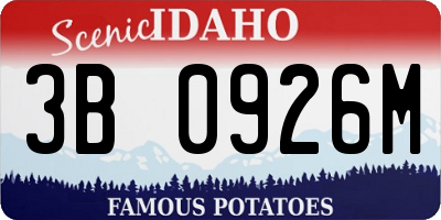 ID license plate 3B0926M