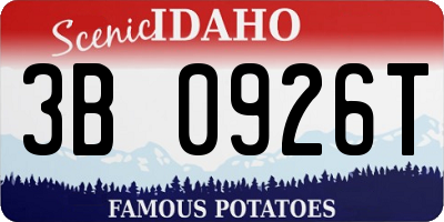 ID license plate 3B0926T
