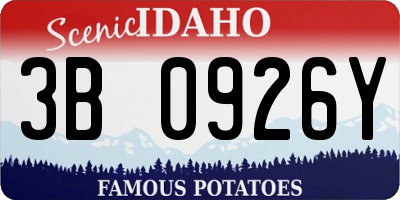 ID license plate 3B0926Y