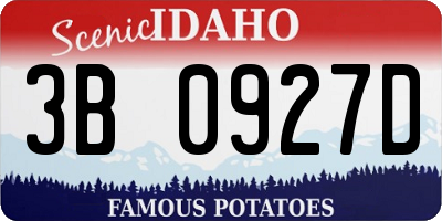 ID license plate 3B0927D