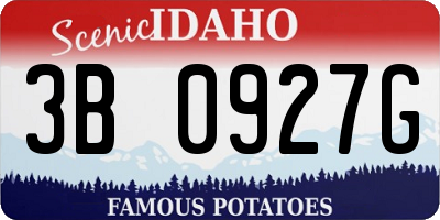 ID license plate 3B0927G