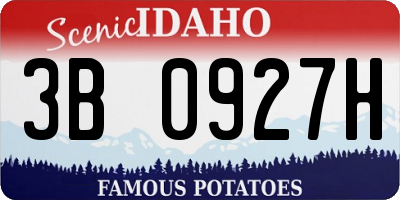 ID license plate 3B0927H