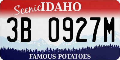 ID license plate 3B0927M