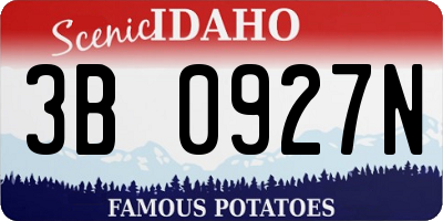 ID license plate 3B0927N