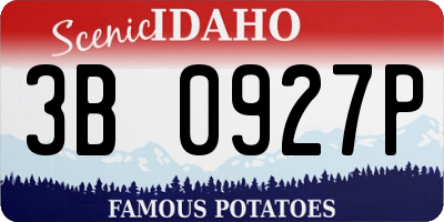 ID license plate 3B0927P