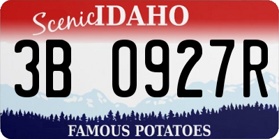 ID license plate 3B0927R
