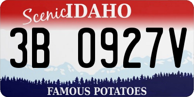 ID license plate 3B0927V