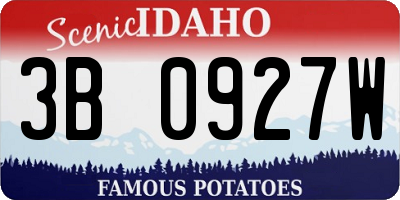 ID license plate 3B0927W