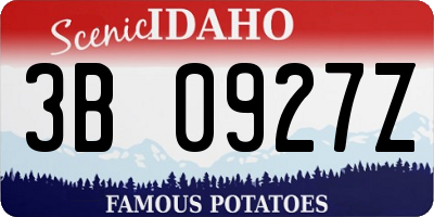 ID license plate 3B0927Z