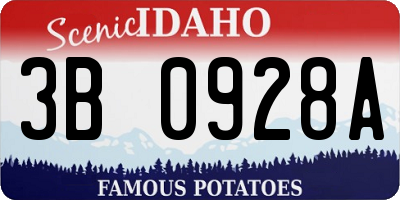 ID license plate 3B0928A