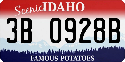ID license plate 3B0928B