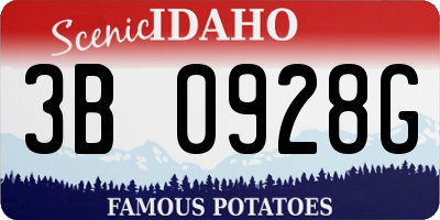 ID license plate 3B0928G