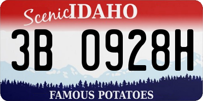 ID license plate 3B0928H