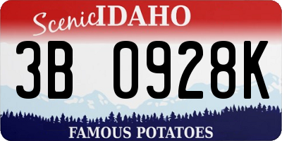 ID license plate 3B0928K