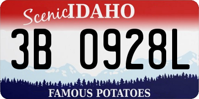 ID license plate 3B0928L