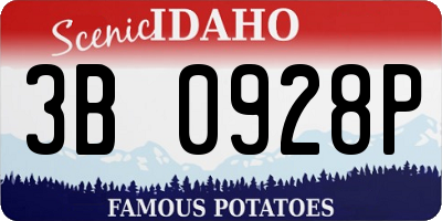 ID license plate 3B0928P