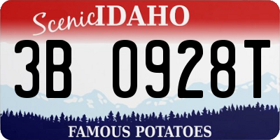 ID license plate 3B0928T