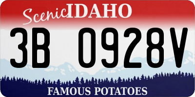 ID license plate 3B0928V