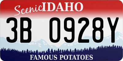 ID license plate 3B0928Y