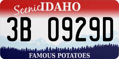 ID license plate 3B0929D