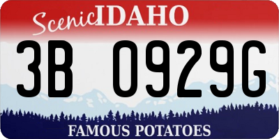 ID license plate 3B0929G